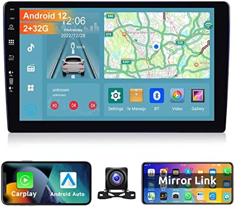 2g+32G Окта Јадро Двоен Din Автомобил Стерео Со Безжичен Apple Carplay 9 Екран На Допир Андроид 12 Автомобил Аудио Со Bluetooth 5.1 Android