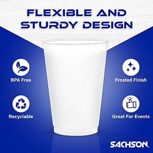 Сахсон Фросна пластика 12 мл. Чаши за пиење - 24 пакувања за забава за еднократна употреба, чаши за пиво, свадбени забави, пластични чаши