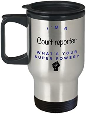 Судски Репортер Патување Кригла, Јас Сум Судски Репортер Што Е Супер Моќ? Смешни Чаши За Кафе Во Кариерата, Идеја За Подарок За Мажи
