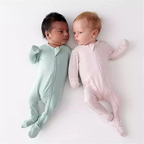Новороденче Бебе Памучни Ромпери Пижами Без Нозе Патент За Спиење Со Долги Ракави Комбинезони За Девојчиња
