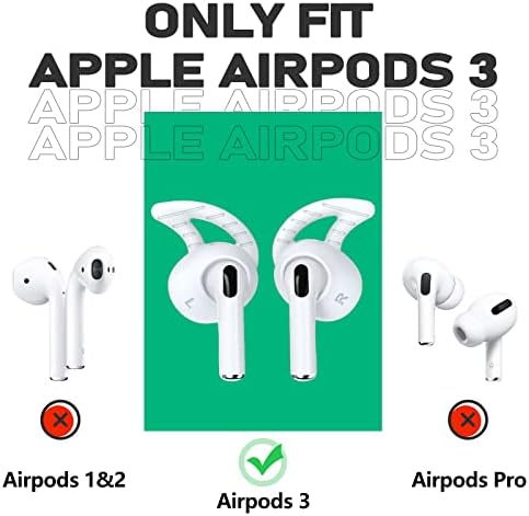 Куки за уши за AirPod 3, зафат на ушите ги опфаќа силиконските додатоци за Apple AirPods 3-та генерација против лизгање на куки за уши, совети