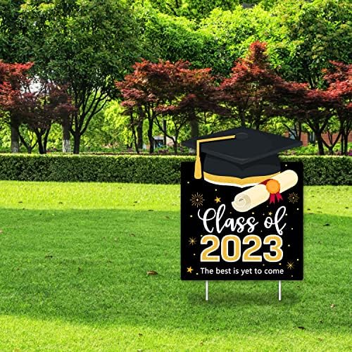 Декорација на знаци на двор за дипломирање 2023 година - Знак за тревник на отворено - Класа од 2023 година, знак за двор