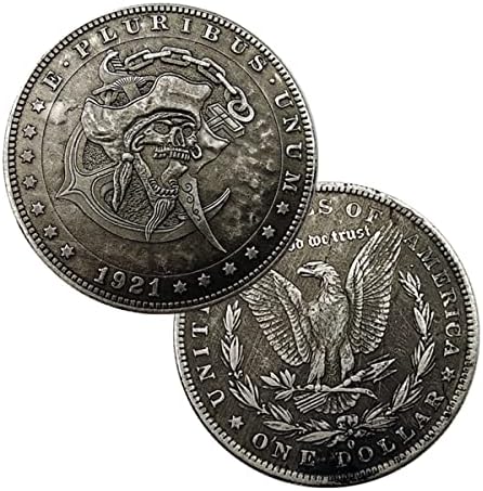 Пајакот Монета Скитници Монета Магија Монета 1921 Американски Череп Монета Комеморативна Монета Гравирање Монета Бакар Сребрена