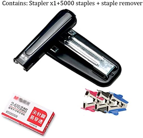Ggho Portable Stapler 360 ° Stapler 25 Sheet Capital Office Stapler со 5000 главни делови и отстранувач на главни средства за домашна канцеларија