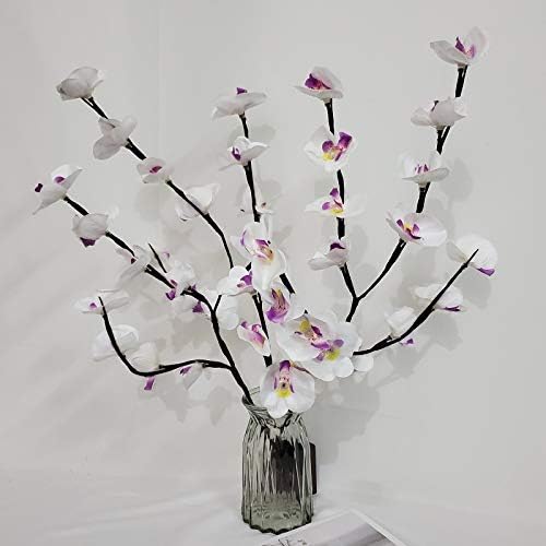 Perficap 2 пакувања Пеперутка орхидеја светлина LED светла LED светла батерија со батерија со декоративни таблети осветлени дрвја