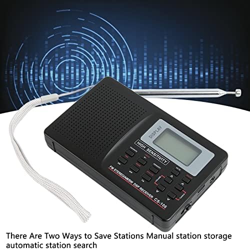 Дигитален AM FM SW радио, преносни радија со кратки бранови со приказ на број на опсег, функција за меморија, поддршка за складирање