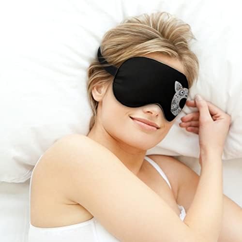 Смешна маска за розови крофни за ролетна маска за спиење ноќно сенка на окото, прилагодлив каиш со смешна графика за жени мажи со