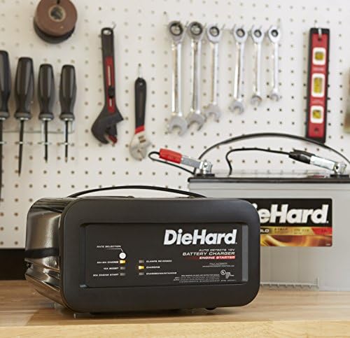 Diehard 71323 12V полица за паметни полначи за батерии и стартер за мотори 10/50A, црна