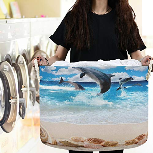 visesunny Кошница За Складирање Плажа Школка Морска Ѕвезда Делфин Расадник Попречува Кошница Облека Играчка За Складирање Организатор Бин Кутија