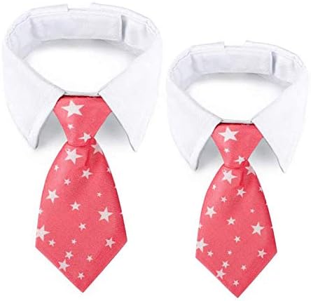 Gciyaen Dog вратоврски од вратот на вратот со вратот со прилагодливи бели јаки формални елегантни за домашни миленици за роденденски подарок