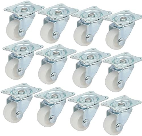AEXIT 1-инчен DIA Casters PP Single Wheel Swivel Plate Ball Leager Loick Plater Casters Casters 12 парчиња