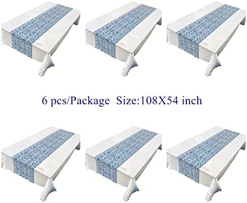 Обвивки за пластични табели со пакувања на ловло 6 пакувања со 108x54inch, сјајни правоаголник PEVA пластични чаршави, за водоградилишта