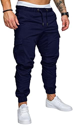 Дудубаби Менс памучни панталони мода лабава згодна џебна панталона алатки за алатки за камуфлажа панталони