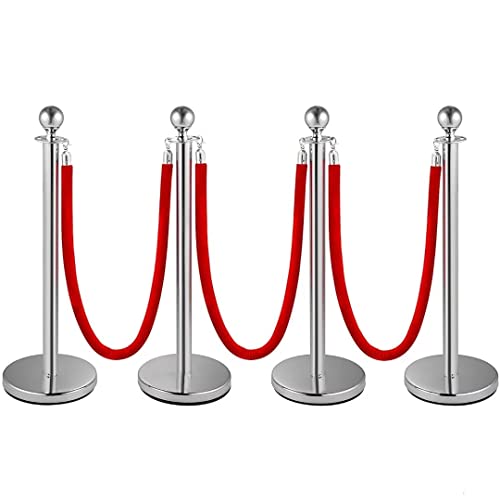 Редица на Хатур Стинчон Пост 96см контролни бариери со 1,5 метри црвени кадифени јажиња, бариери со редици w/цврста база