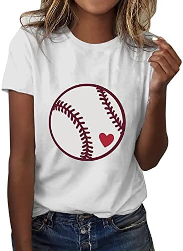 Miashui Extra Dong Snove Women Mase Tilt Baseball Baseball Print Short Slete Lutture Tunic Rayon Rayon Bogy Sleeve Build