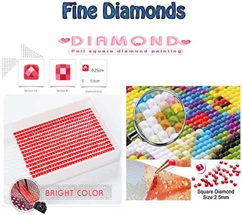 Дијамантски комплети за сликање за возрасни, линиски дијамантски уметности за деца почетник DIY 5D боја по броеви, големи целосни дупки
