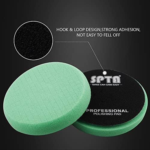 Зелена подлога со тешка сечење, влошки за полирање за тампонирање од 1 парчиња 5 парчиња за соединение за поддршка од 125мм, соединение за сунѓер