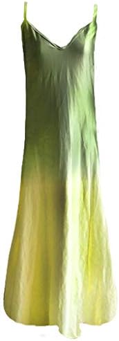 Макси фустан за жени, облечете чиста боја секси V-врат со кратки ракави со долги фустани обични макси фустани