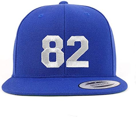Трендовски продавница за облека Број 82 Бела нишка извезена рамна сметка за бејзбол капа