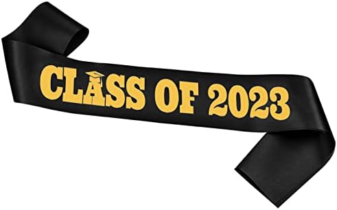 Црн Појас За Дипломирање Со Златно Сјајно Писмо Класа од 2023 година, Забава За Дипломирање 2023 Година, Украси За Дипломирање 2023 Година,
