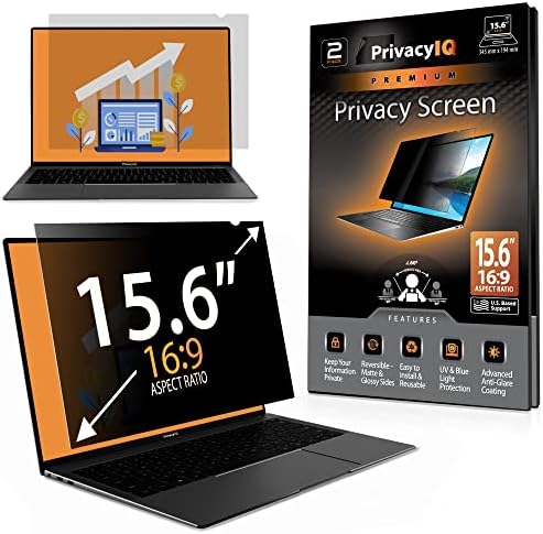 Приватност IQ 15,6 инчен лаптоп екран за приватност-филм-филтер за 16: 9 дисплеј со широк екран; приватност од 60 степени, напредно анти-сјај,