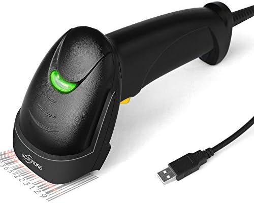 Рачен USB скенер за баркод жичен 1Д бар -код читач со USB кабел за супермаркет, продавница за погодности, магацин