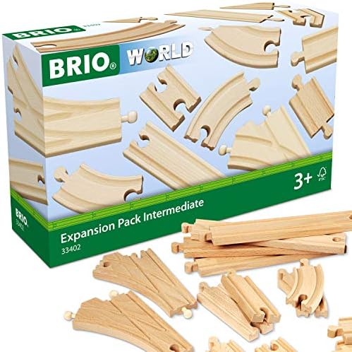 Brio World Wood Classic Classic Deluxe Railway Set 33424 & Wood Train Expansion Pack 33402 за возраст 2+