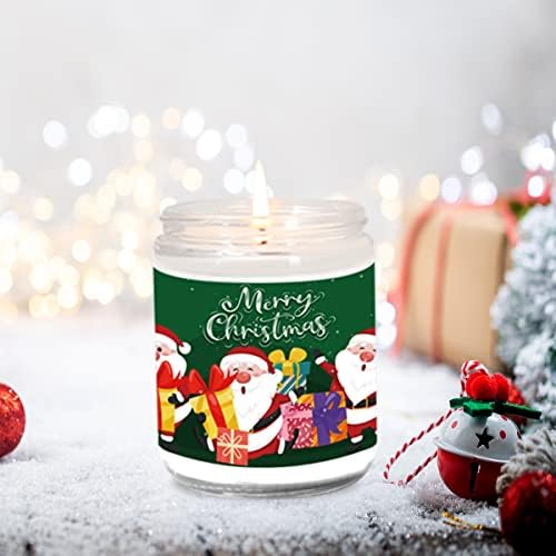 Комплет Подароци за свеќи со мирис на божиќ,Свеќи за Ароматерапија од 8 мл, Свеќа Од Тегла Изработена Од Природен Восок Од Соја Со Налепница