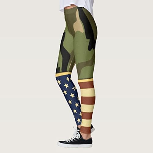 Плус Големина Јога Панталони ЗА Жени 3x Одблесокот Сад Трчање Панталони Знаме Патриотски Американски Пилатес За Жена Јога Панталони