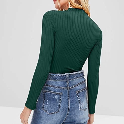 Женски џемпери пролет 2023 година со цврста боја со долга ракав плетен папочен патент на врвот преголем џемпер