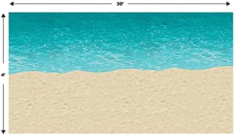 Beistle Печатени Пластични Океанот &засилувач; Песочна Плажа Фото Позадина Лето Тропска Фотографија Позадина За Луау Партија, 4 'x 30',