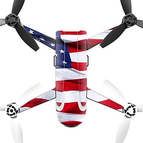 Moidyskins кожата компатибилна со папагалот Bebop 2 Quadcopter Drone Wrap Cover Skins Skins American Flag