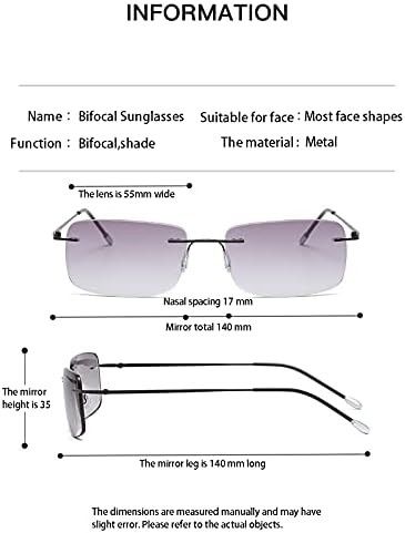 Безобразни очила за бифокално читање очила за сонце за мажи и жени, анти -сина светлина УВ заштита за безбедност за возење очила