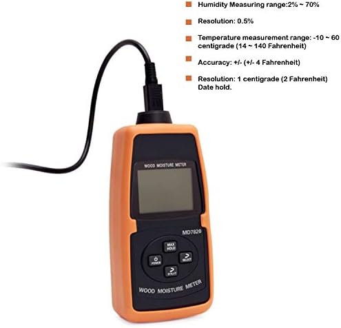 JF-XUAN LCD дигитален мерач на влага од дрво 2% -60% дрва дрво од дрво бамбус вода содржи алатки за мерка на температура на ниво MD7820
