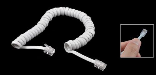UXCELL пластика RJ9 4P4C затегнати конектори Телефонска линија и кабел за фиксни телефонски, бели