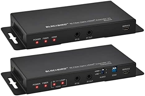 Моноприза Blackbird 4k Оптички ВЛАКНА HDMI Екстендер, 3300feets, 1000m, 4k@60Hz, IR, RS232, HDMI 2.0 Поддршка