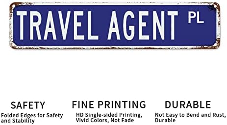 Травел агент Прилагодено уличен знак Агент за патувања метални калај знаци Подароци за туристички wallидни уметности гроздобер метална