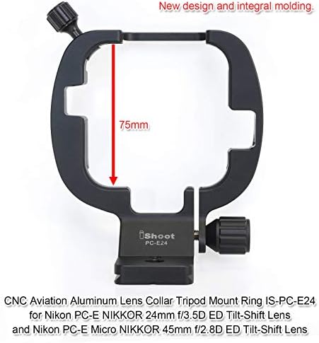 прстен за монтирање на статив, држач за јака на леќи компатибилен со Nikon PC-E Micro Nikkor 45mm f/2.8d ED и 24мм F/3.5D ED навалување