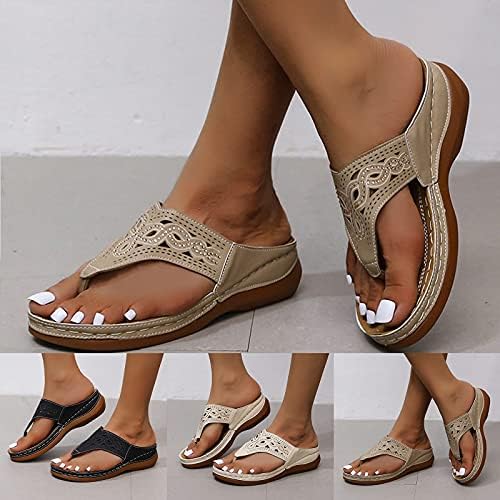 Sandalias para mujer elegantes, женски ортотични флип -апостолки сандали плантарни фасцитис поддржуваат сандали за рамни стапала