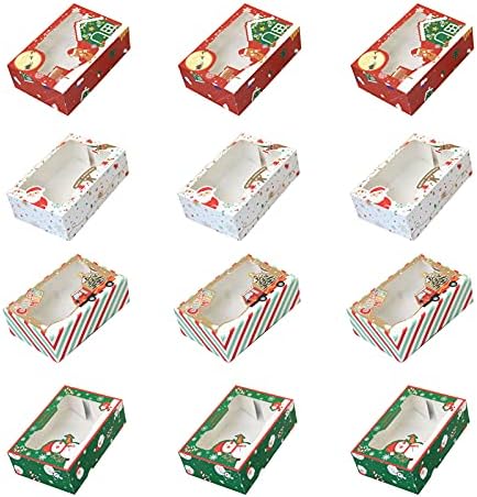 Кутија за бисквити во Luwsldirr Прекрасна шема на снежни модел за подароци за подароци против картон
