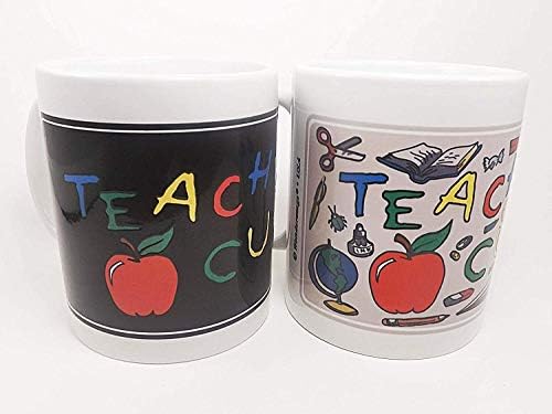 Наставници магична кригла - кригла за промена на боја - кригла кафе - подарок за едукатор за подароци за наставници - големина 11oz со големина