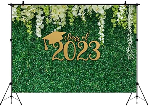 Апертура Класа На 2023 Дипломирање Фотографија Позадина 9x6ft Зелени Лисја Ѕид Матурска Честитки Град Диплома Капа Пролет Мртва Природа