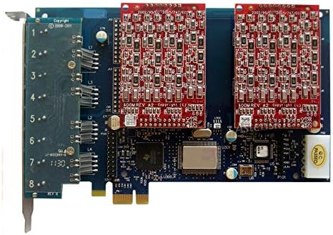AEX800 FXO картичка со 8 порти, PCI -E, поддржува terвездичка, Issabel, VitalPBX, Dahdi, FreePBX за VoIP телефонски систем -