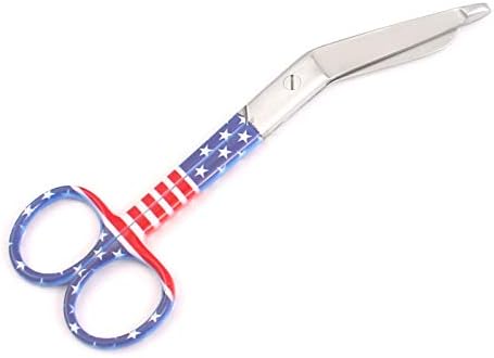 Сместени завојни ножици за ножици на медицински сестри со шема на знаме на САД 5.5 “