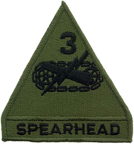 Армијата на САД 3-та оклопна дивизија извезена лепенка, потчинето шума/зелена боја, со лепило од железо