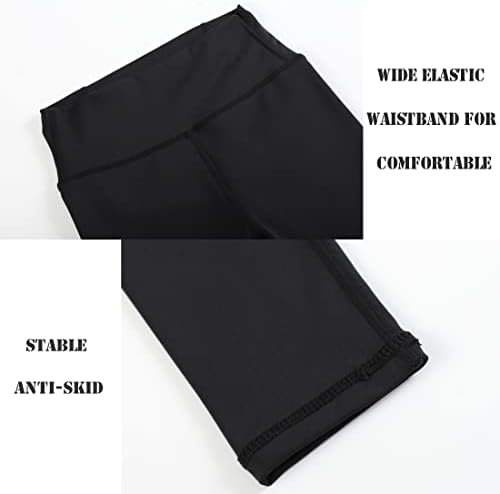 Tegeek црни јога панталони со џебови 4T-12T високи тренингот на половината што работи хеланки