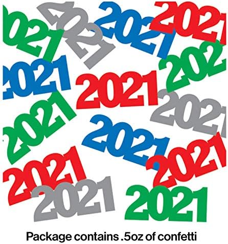 Креативно Конвертирање 2021 Нова Година Разнобојни Конфети.5 мл, Мулти-боја