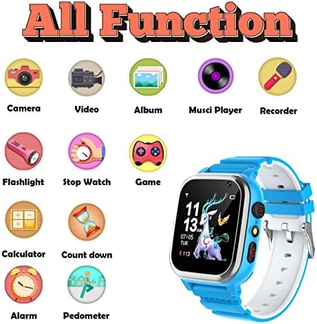 Ромон деца паметни часовници момчиња - паметен часовник за деца часовници на возраст од 4-12 години со 16 игри за учење аларм часовник