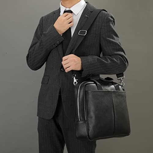Womleys Оригинална кожна чанта за мажи 15,6 инчи лаптоп торба за месинџер за деловни чанти за чанти за чанти за чанти од рамо