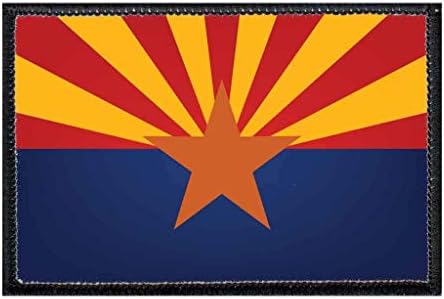 Државно знаме на Аризона - лепенка за морал во боја | Кука и јамка прицврстете за капи, фармерки, елек, палто | 2x3 во | со